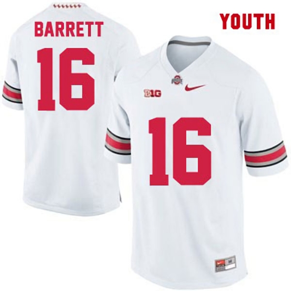 Ohio State Buckeyes Youth NCAA J.T. Barrett #16 White College Football Jersey VEB5149WF